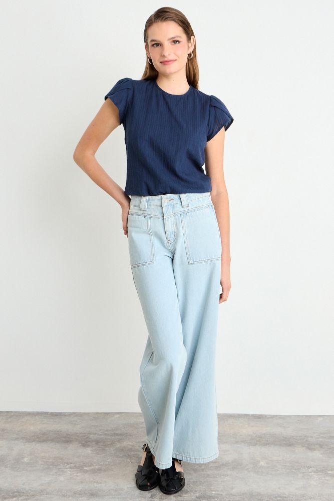 Blusa Manga Corta Lisa Azul iO 14004225004104-3