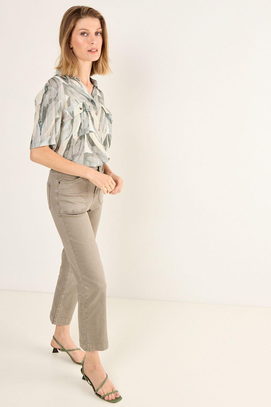 Blusa Camisera Con Bolsillos Avellana Ma Griffe 14102126001126-3