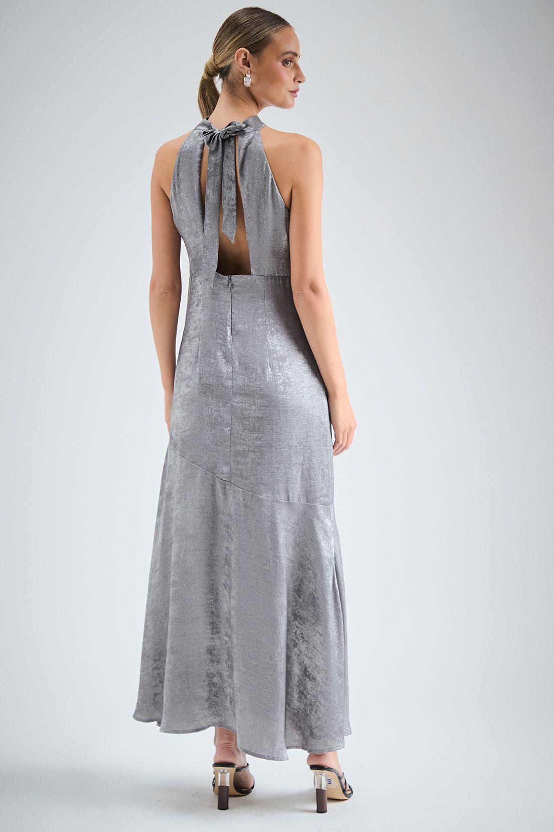 Vestido Liso Largo Gris iO 13420224057113-3