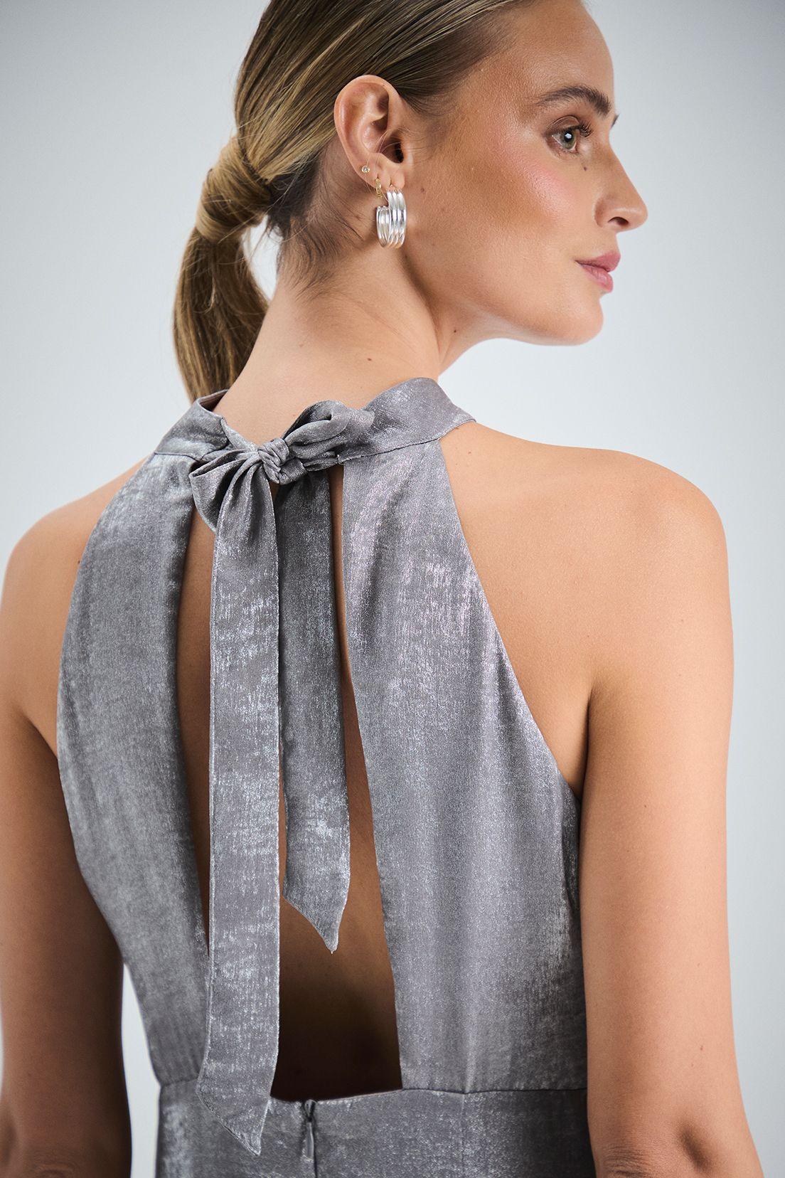Vestido Liso Largo Gris iO 13420224057113-4