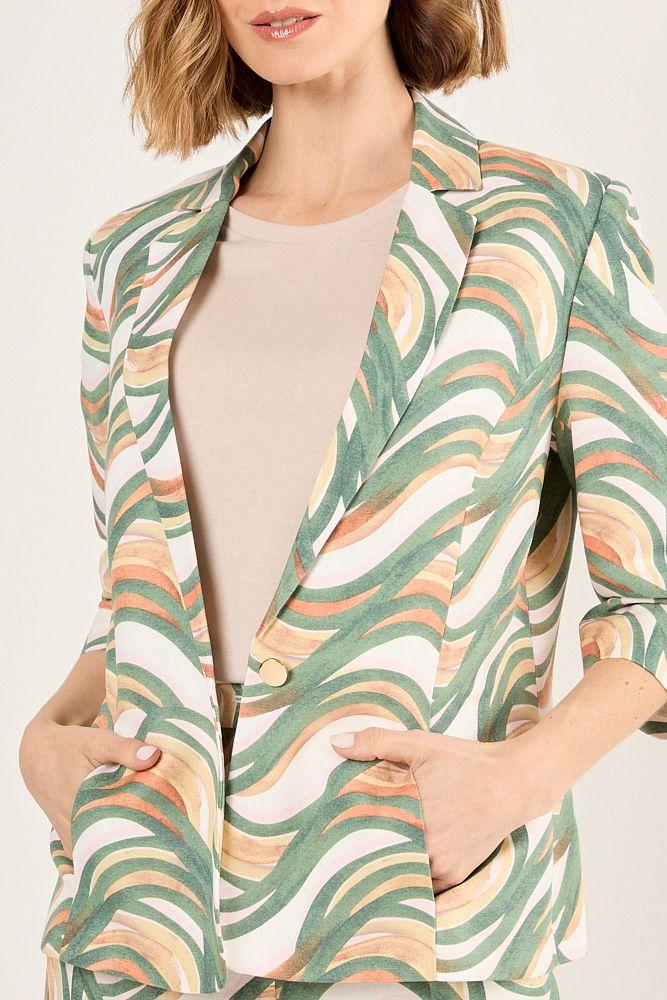 Blazer Con Estampado Abstracto Beige Ma Griffe 16102225054106-1