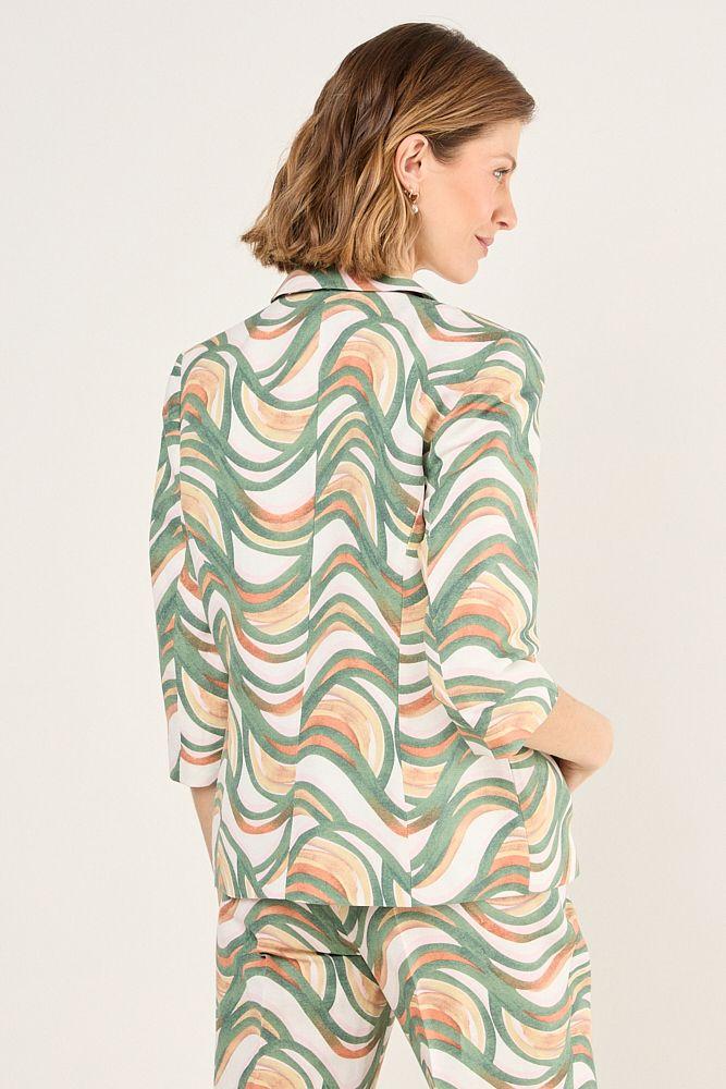 Blazer Con Estampado Abstracto Beige Ma Griffe 16102225054106-2