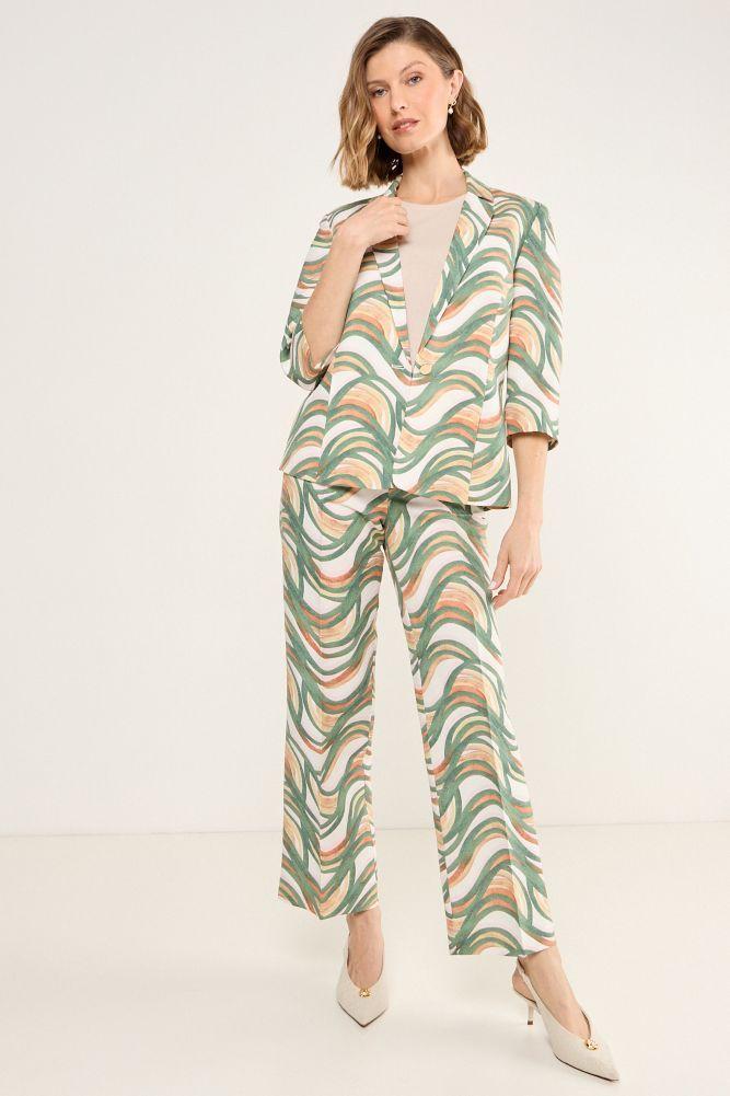 Blazer Con Estampado Abstracto Beige Ma Griffe 16102225054106-4