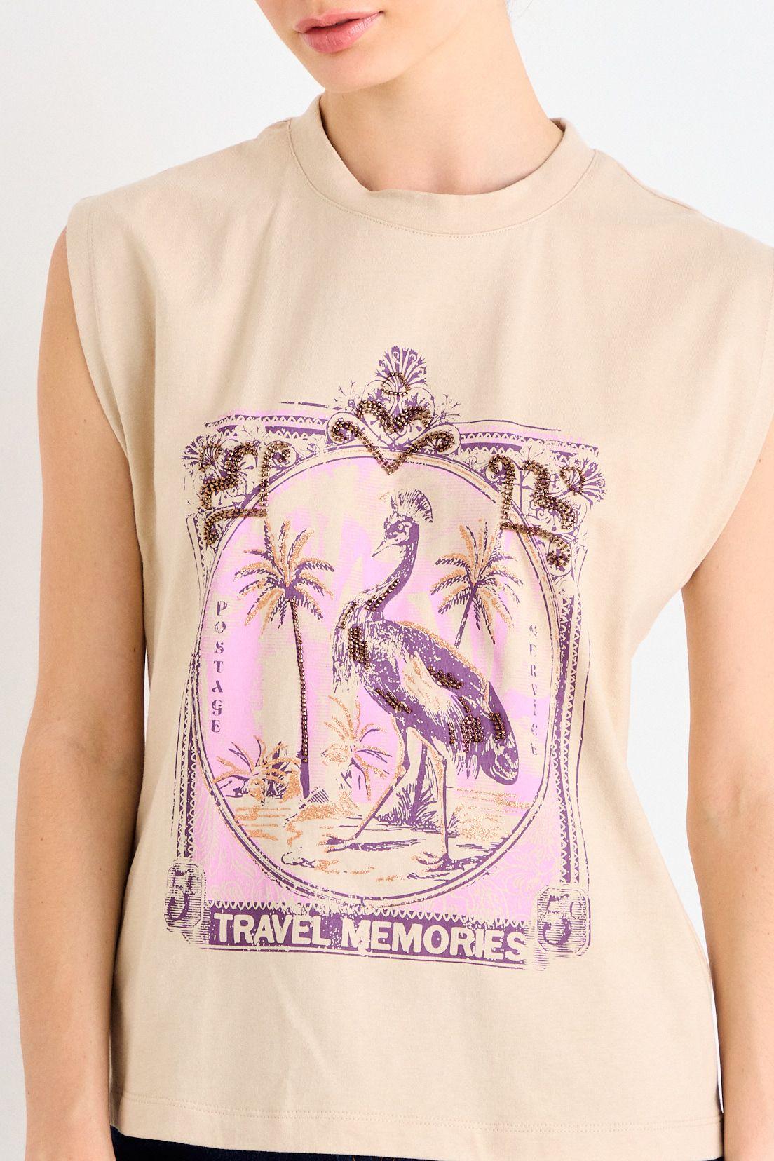 Polera Estampada Beige iO 14620126004106-1