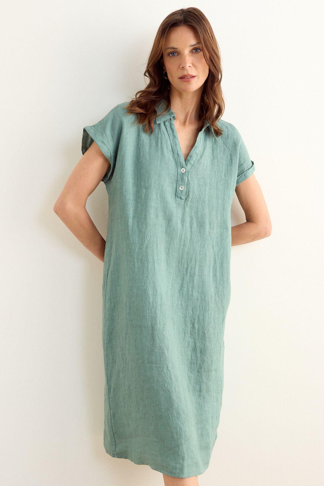 Vestido Liso Verde Musgo Ma Griffe 13002225301107-1