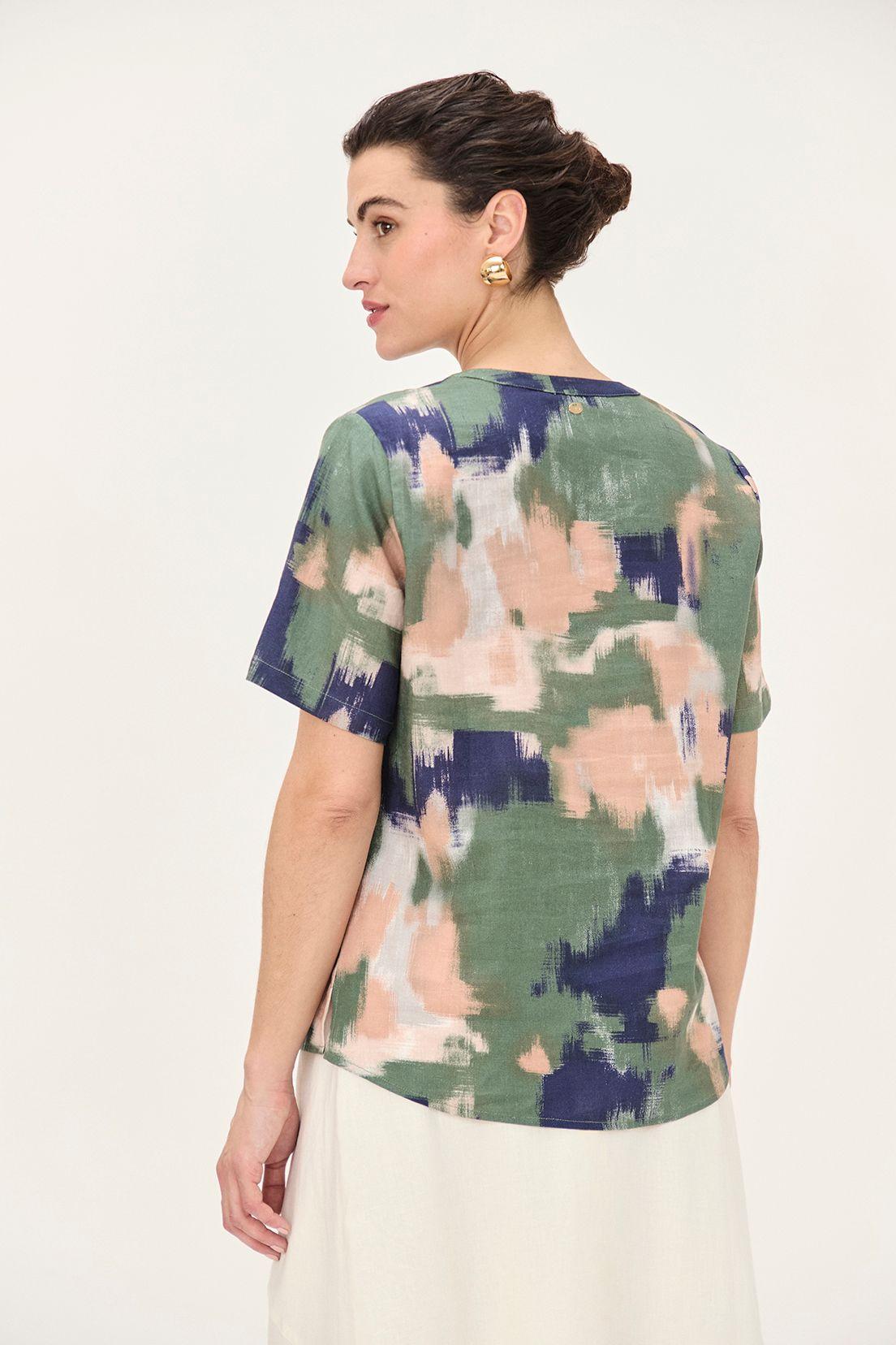 Blusa Lino Estampada Verde Ma Griffe 14102224064126-3