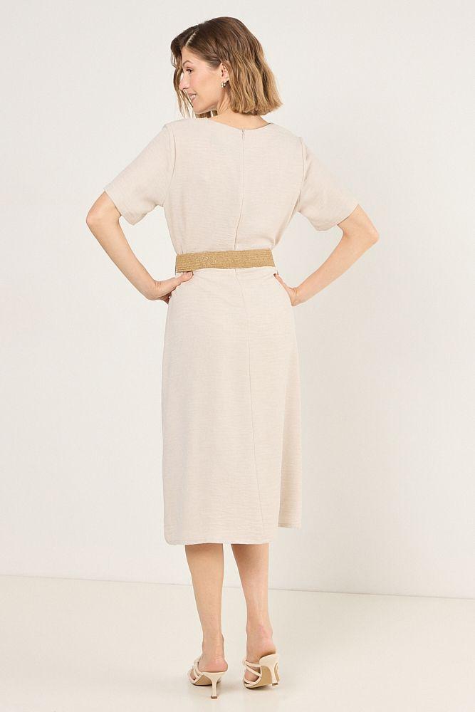 Vestido Con Cinturon Beige Ma Griffe 13002225007106-2