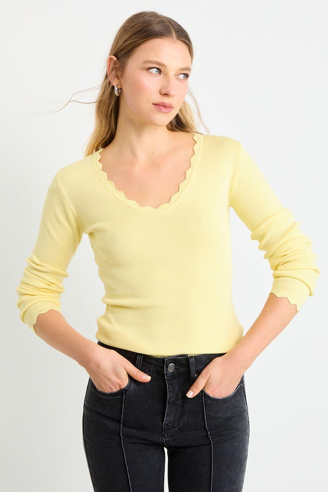 Polera Manga Larga Amarillo Ash 18207225002108-0