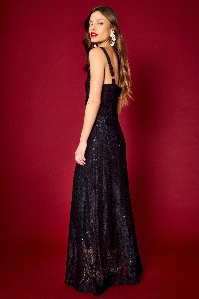 Vestido Fantasia Largo Negro iO 13520225005102-3