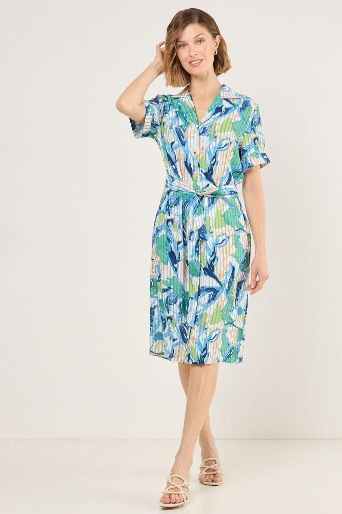 Vestido Estampado Camisero Azul Ma Griffe 13102225011104-0