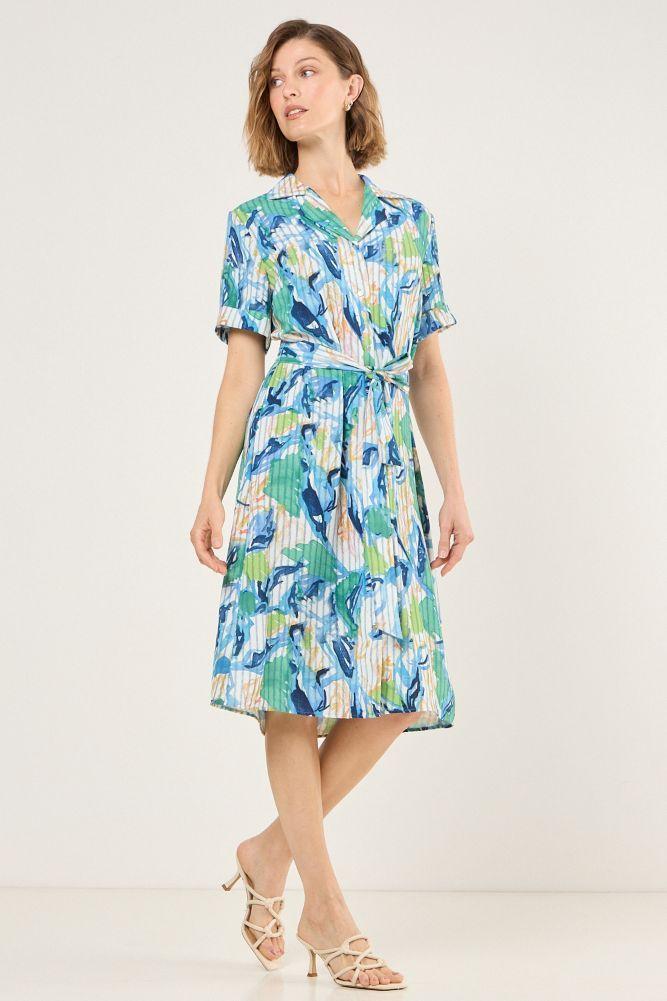 Vestido Estampado Camisero Azul Ma Griffe 13102225011104-4