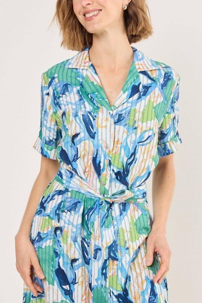 Vestido Estampado Camisero Azul Ma Griffe 13102225011104-2
