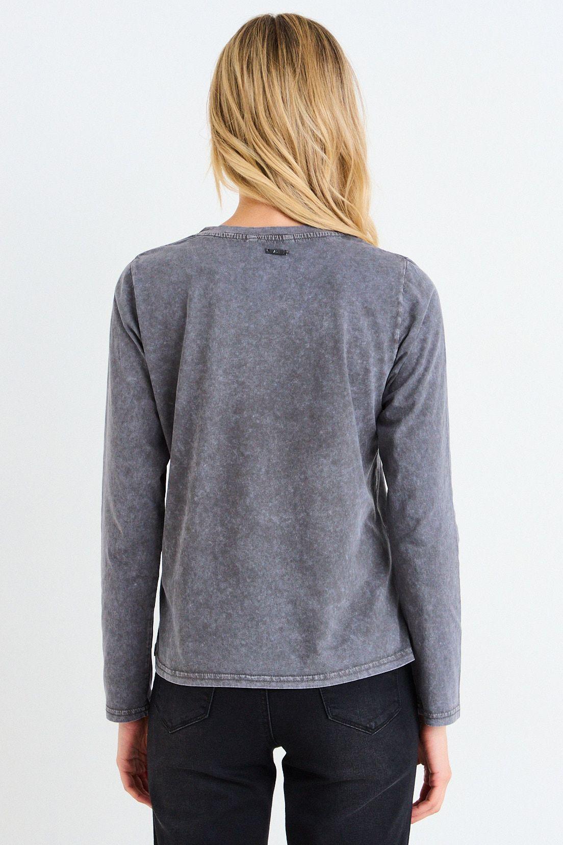 Polera Localizada De Manga Larga Gris Ash 14607226001163-2