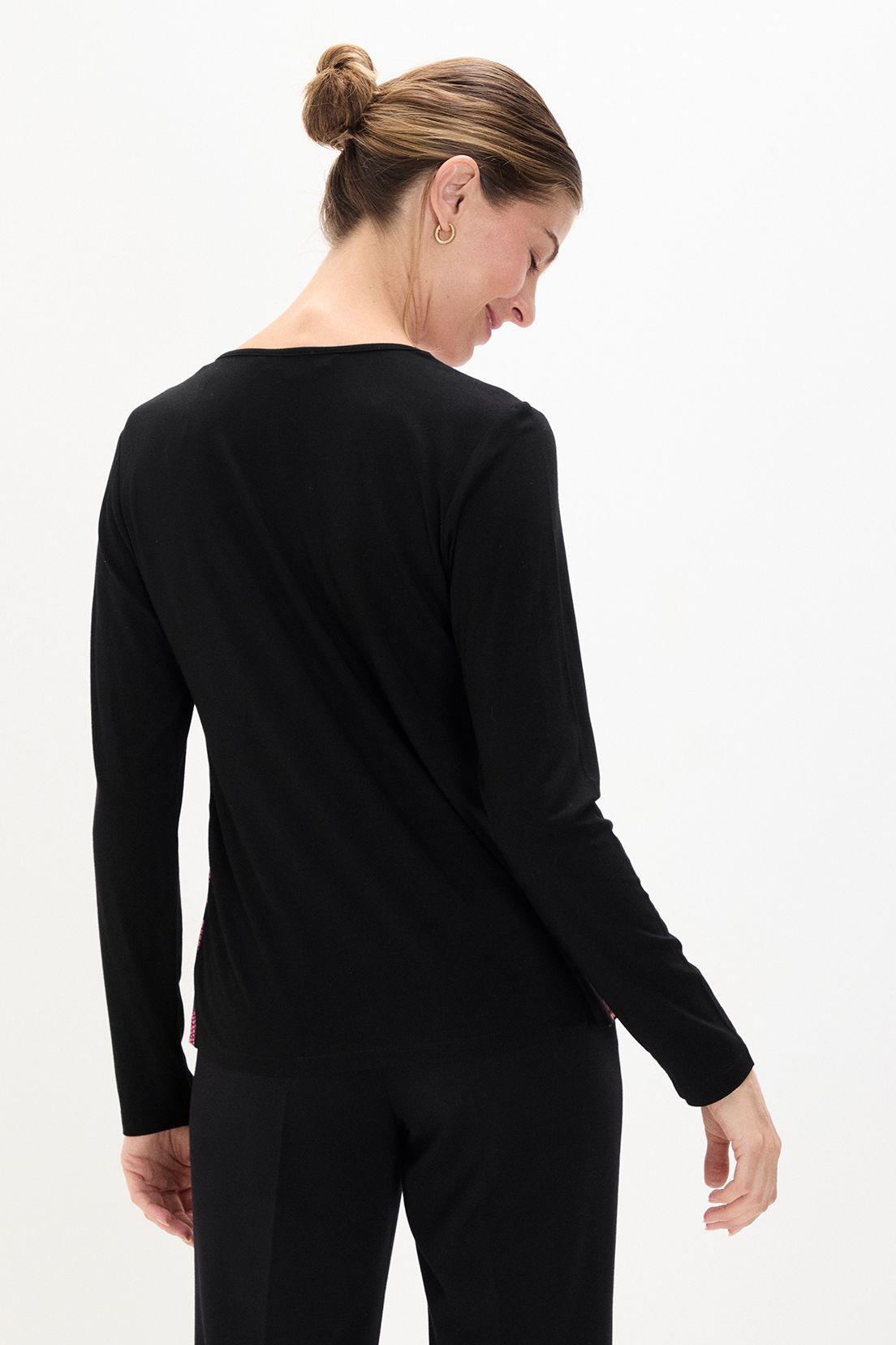 Polera Doble Tela Estampada Negro 14602125054102-2