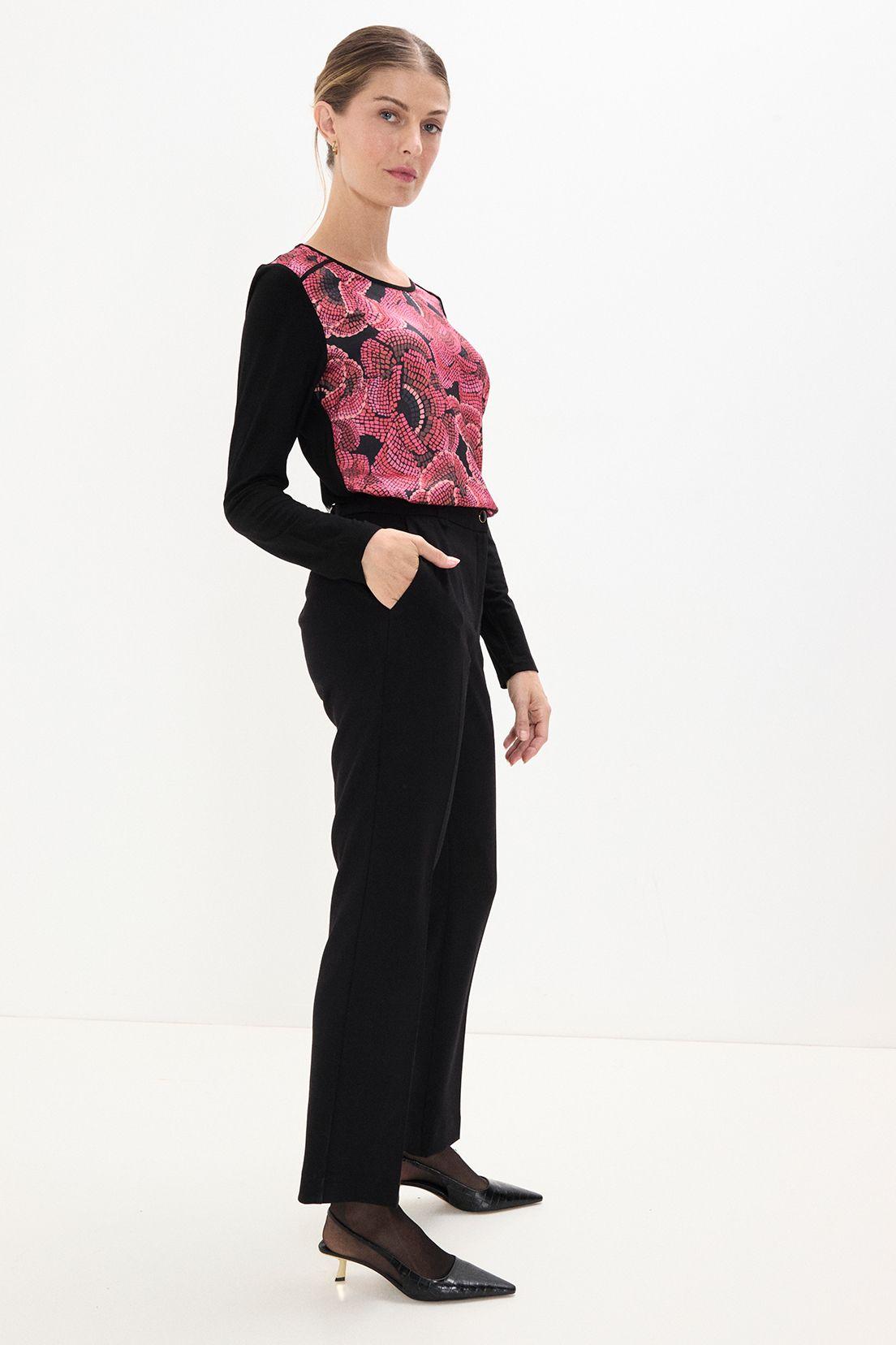 Polera Doble Tela Estampada Negro 14602125054102-3