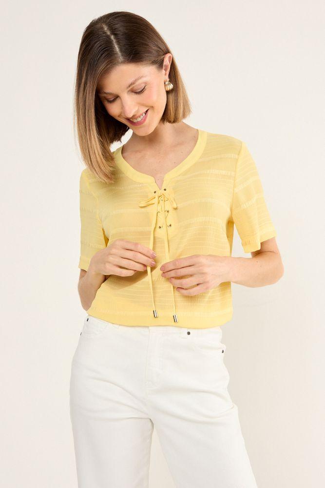 Blusa Textura Amarillo Ma Griffe 14002225065108-1