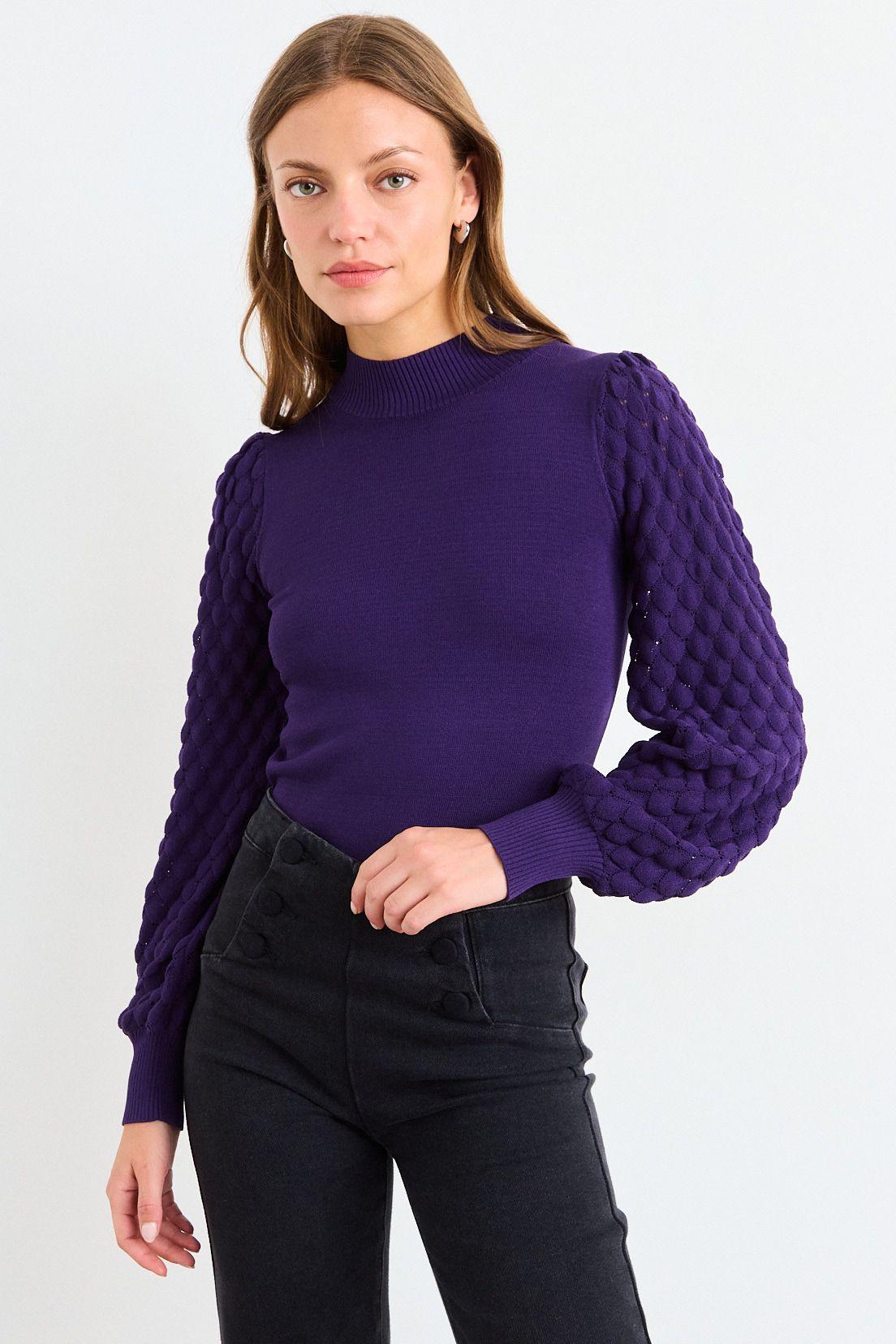 Sweater Liso Morado iO 18120126010121-0