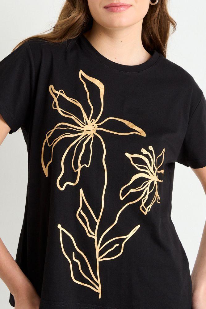 Polera Manga Corta Negro iO 14304225005102-1