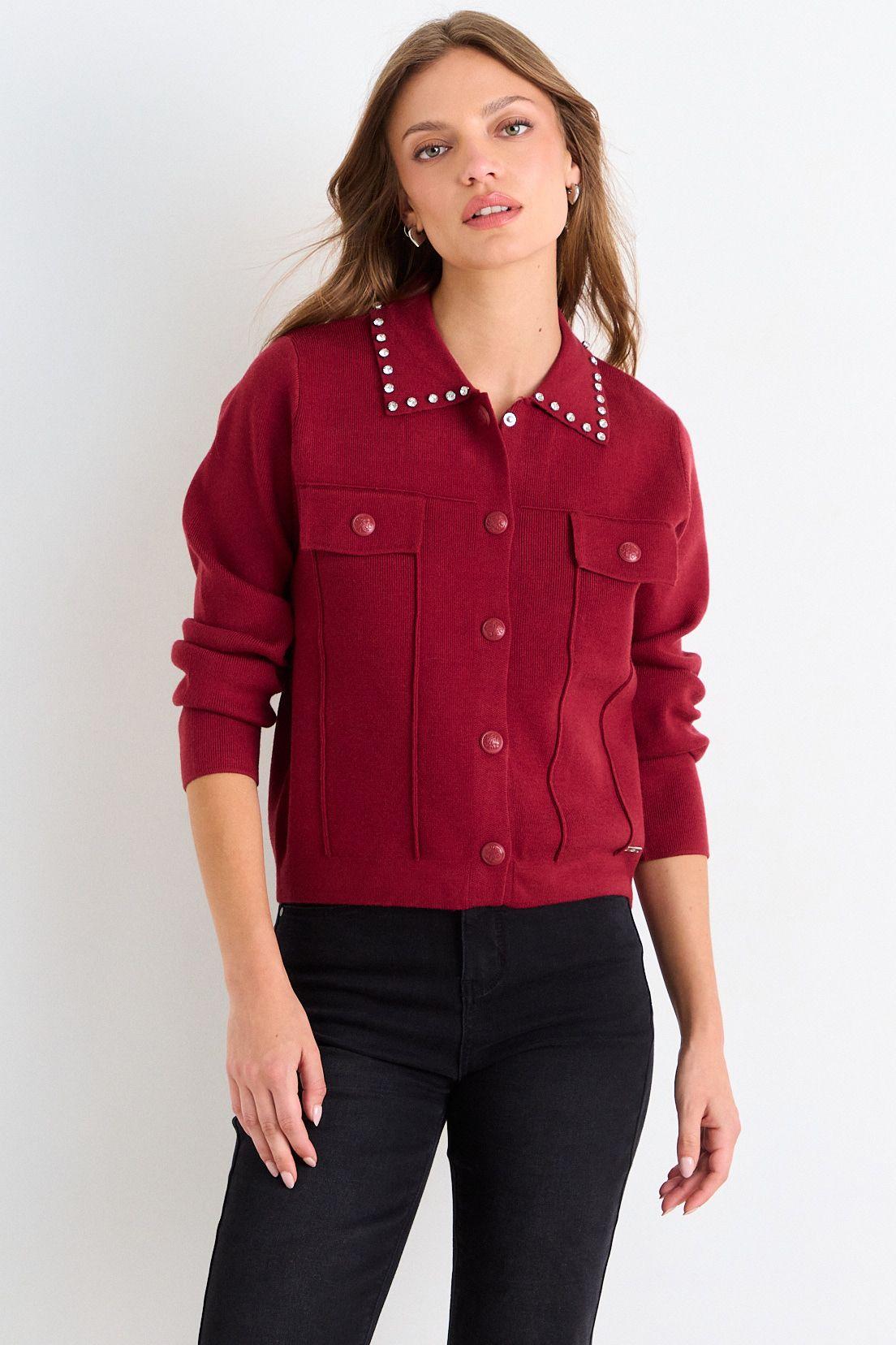 Trucker Cardigan Burdeos Ash 18007126005112-0