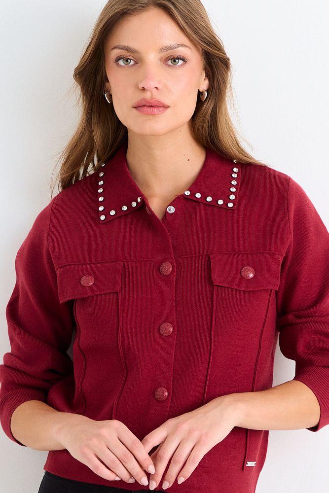 Trucker Cardigan Burdeos Ash 18007126005112-1