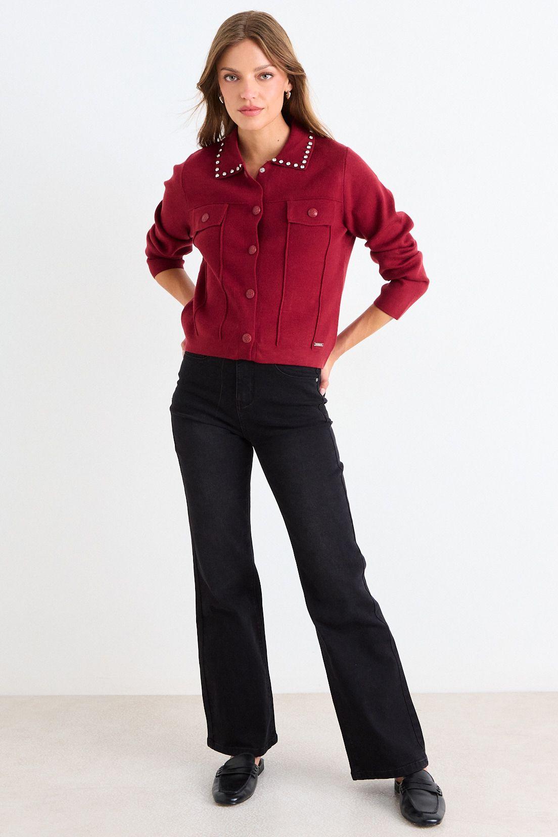 Trucker Cardigan Burdeos Ash 18007126005112-3