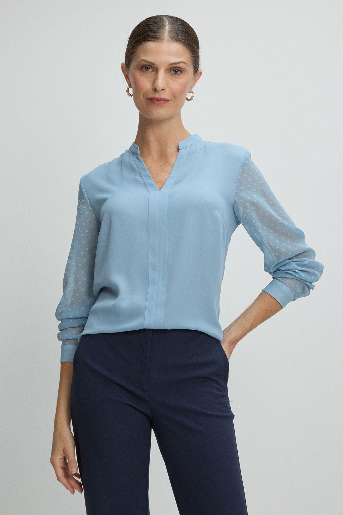 Blusas Manga Larga Celeste Ma Griffe 14002225051110-0