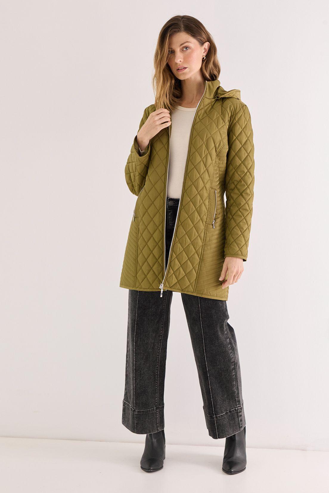 Parka Larga Con Gorro Desmontable verde musgo 17602125001107-2