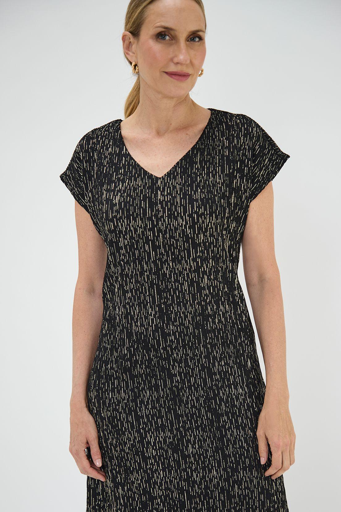 Vestido Textura Y Folia Negro Ma Griffe 13102125100102-2