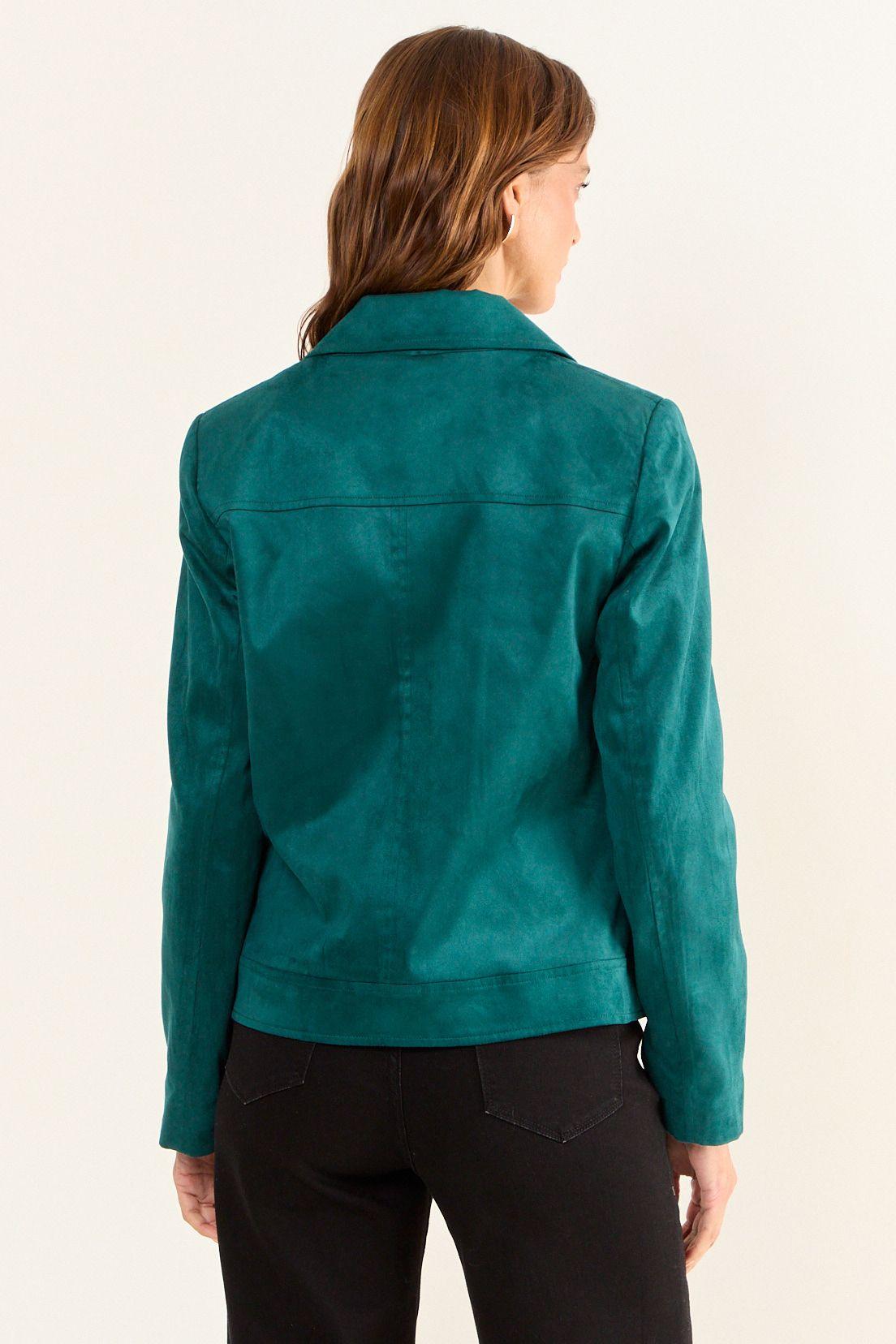 Chaqueta Suede Verde Petróleo Ma Griffe 17502126054107-2