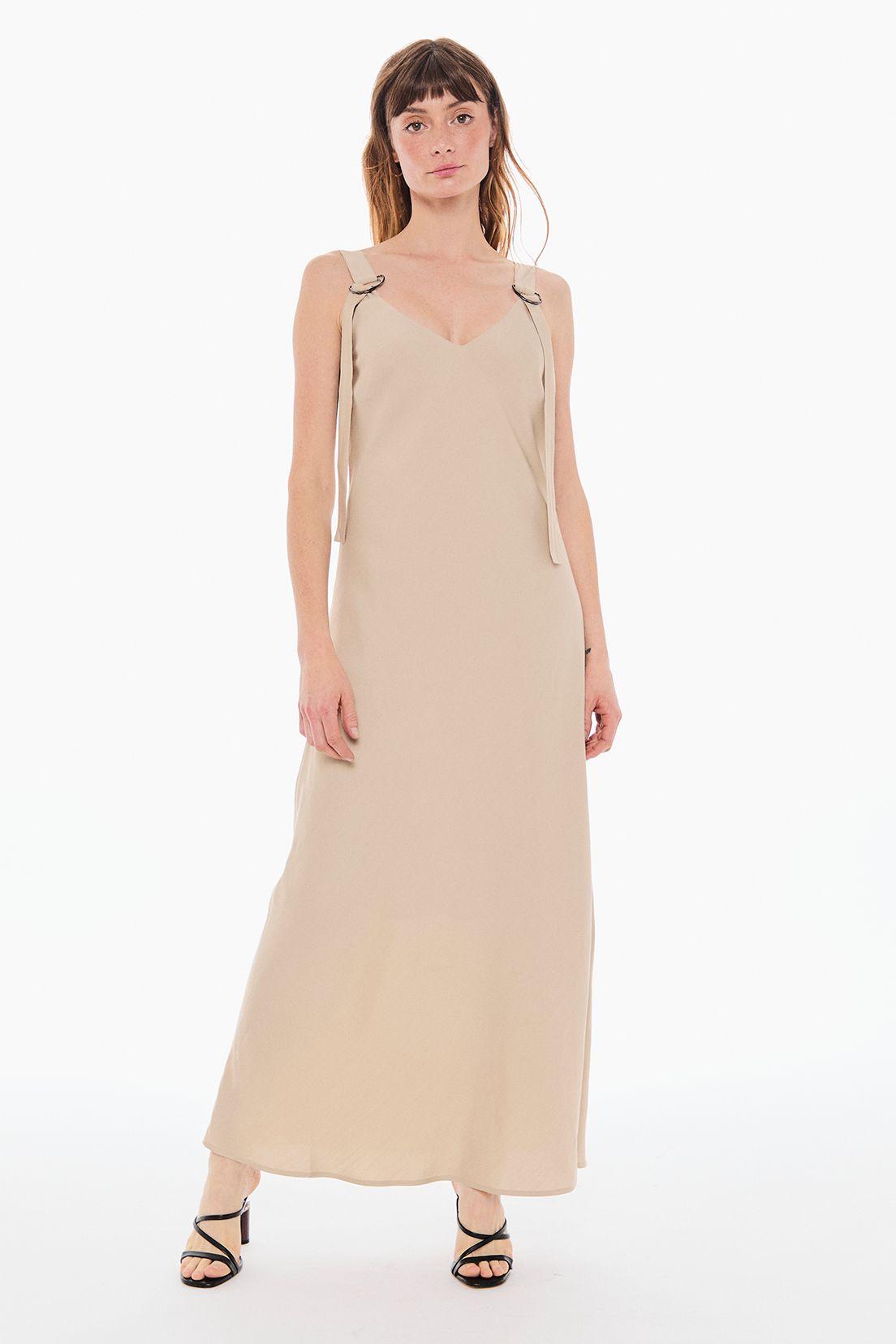 Vestido Liso Largo Beige Ash 13476224001106-0