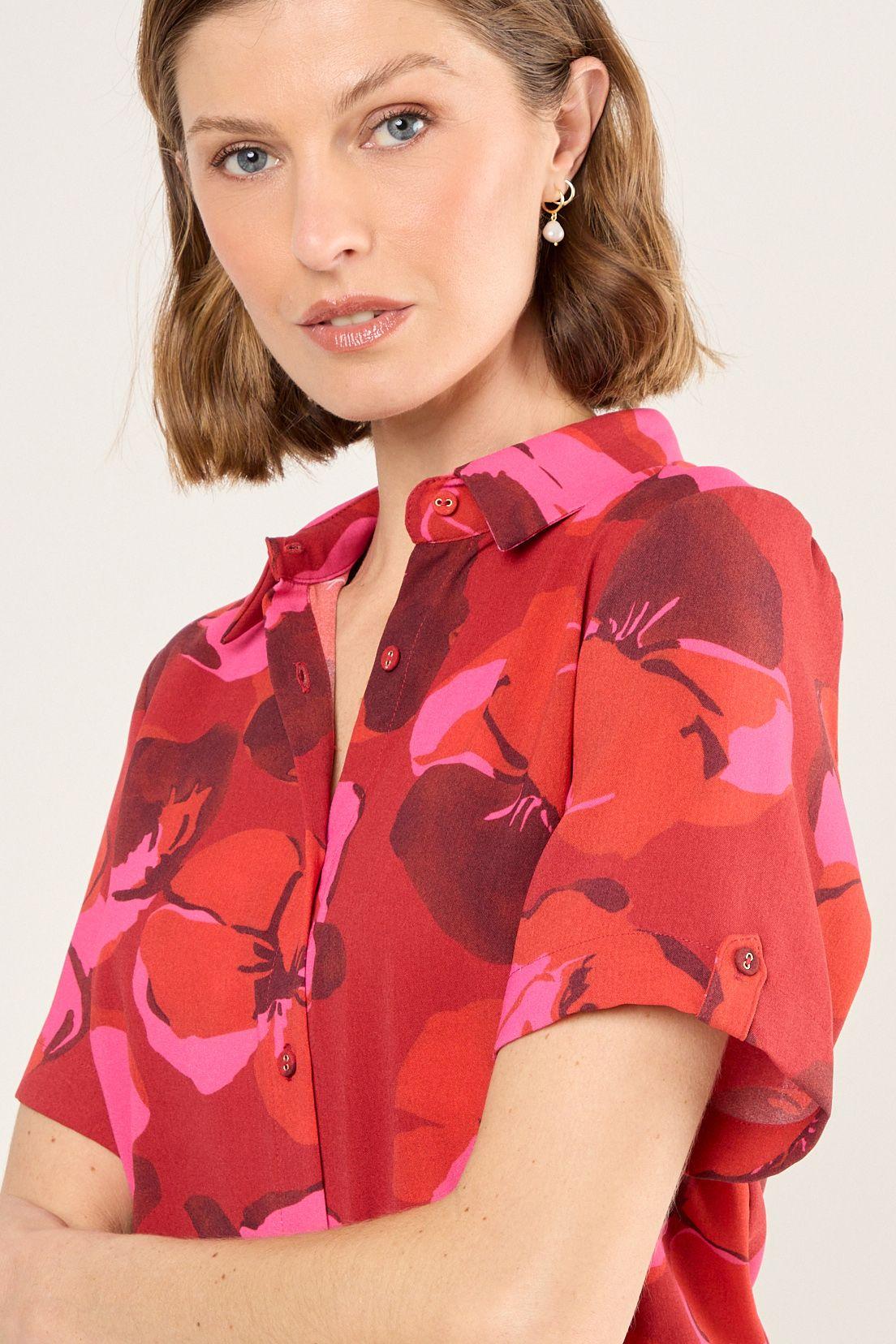 Blusa Estampada Camisera Rojo Ma Griffe 14102225006103-1