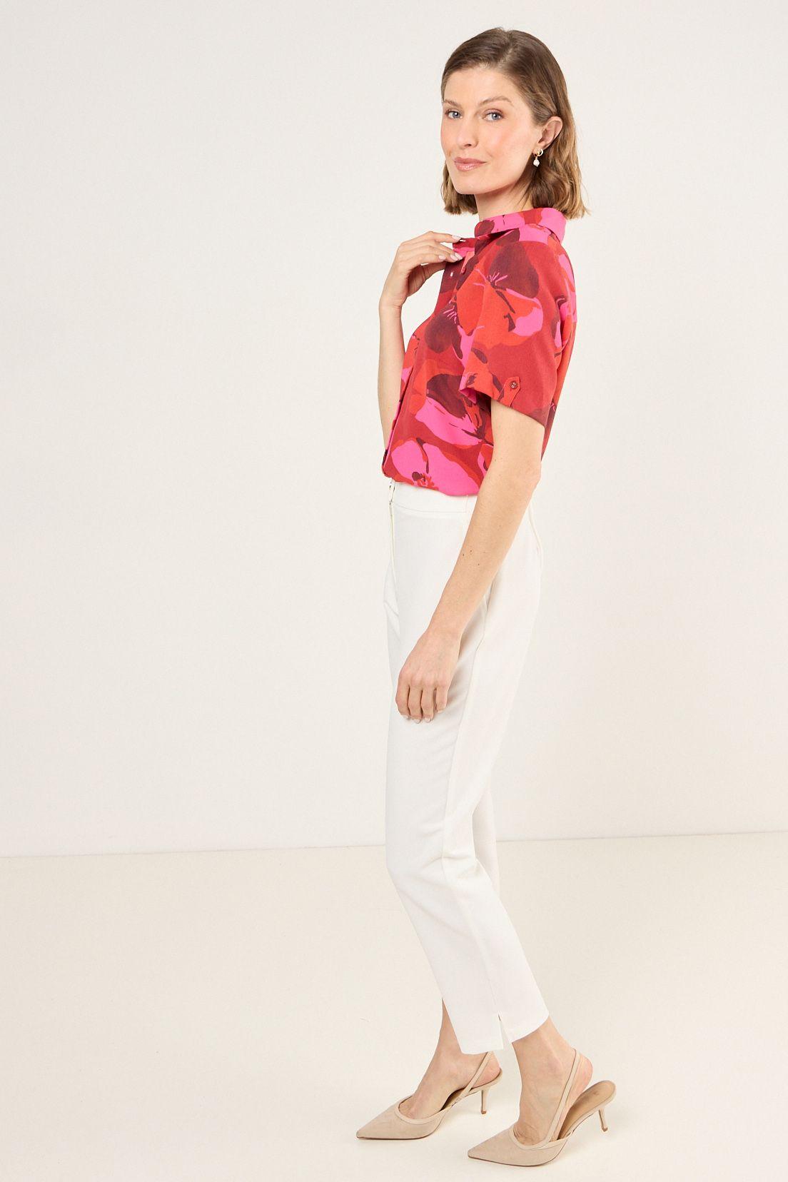 Blusa Estampada Camisera Rojo Ma Griffe 14102225006103-3