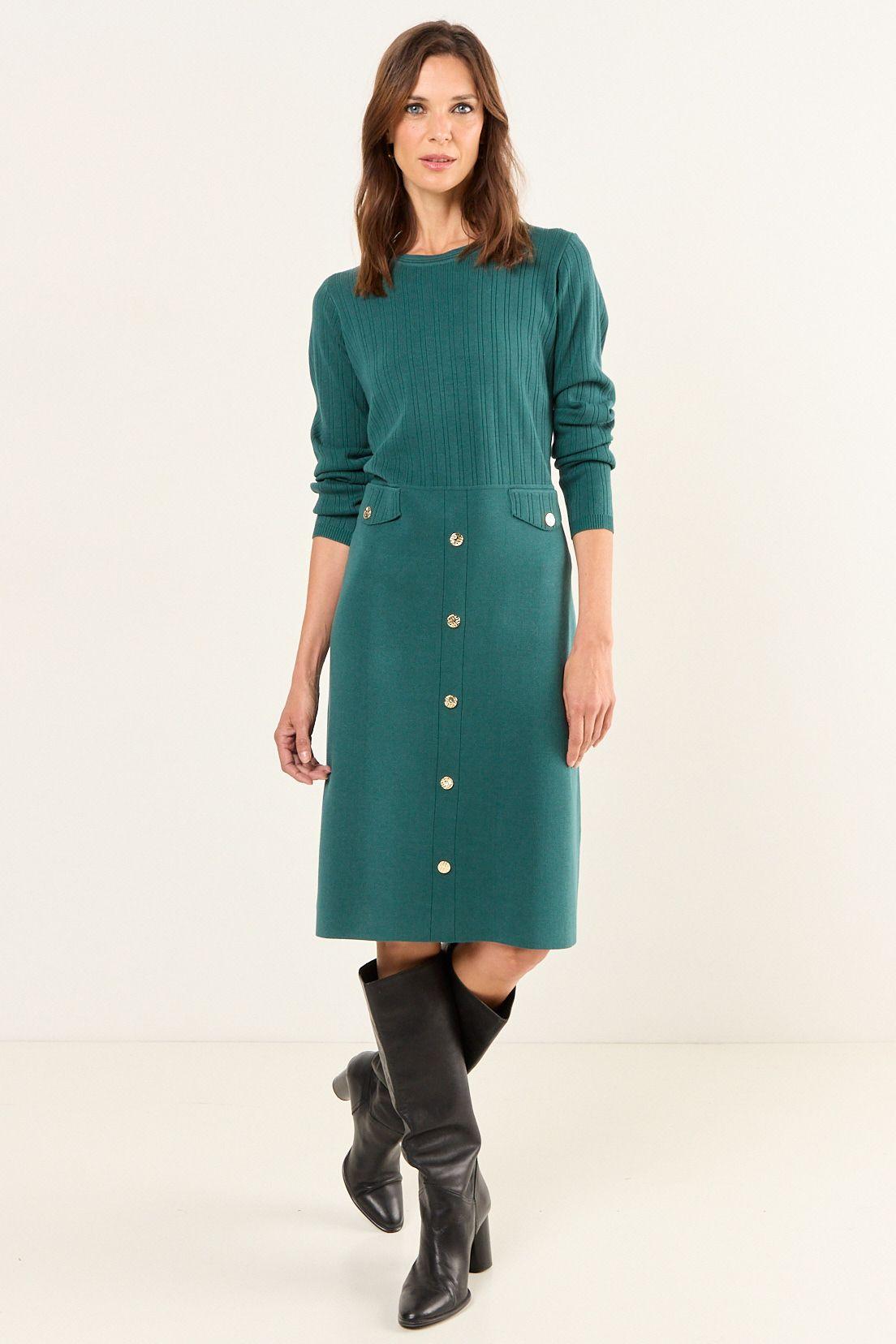 Vestido Tejido Verde Oliva Ma Griffe 13002126004107-3