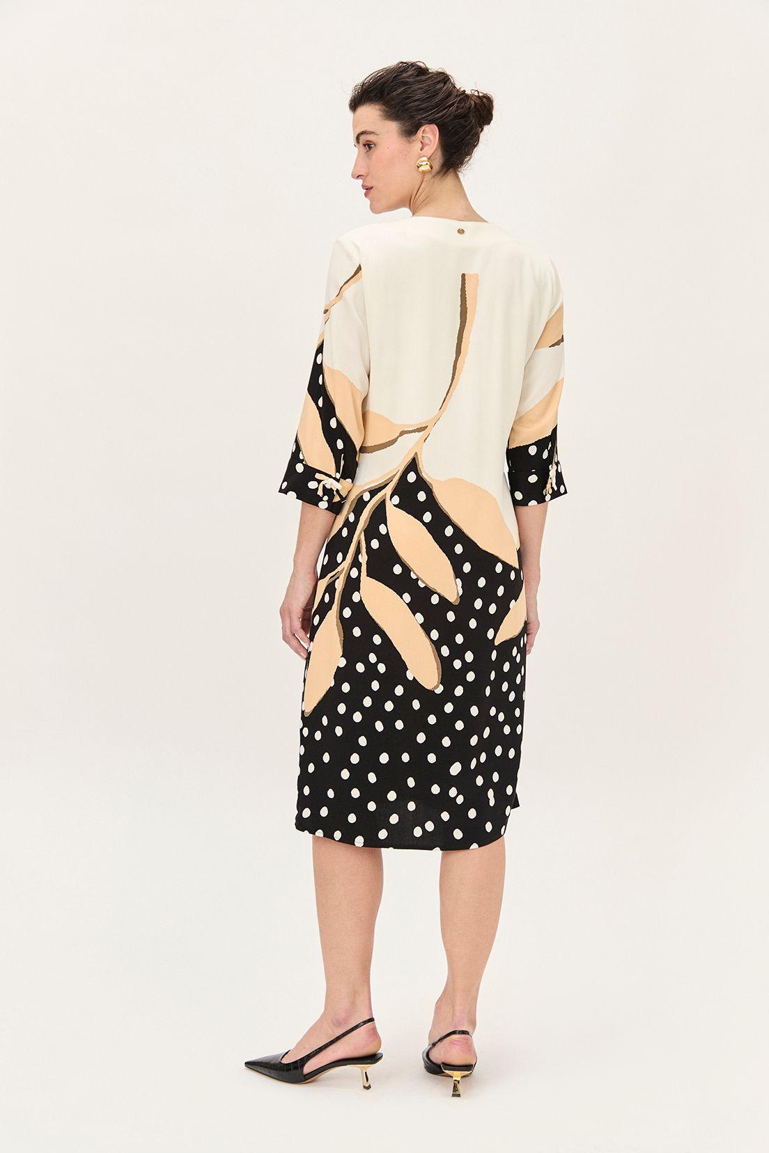 Vestido Viscosa Estampado Negro Ma Griffe 13102224054102-3