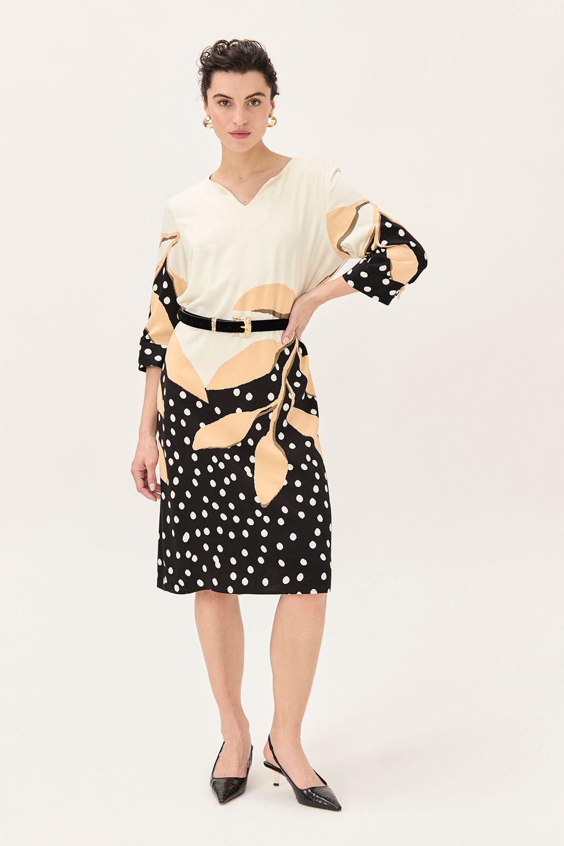 Vestido Viscosa Estampado Negro Ma Griffe 13102224054102-4