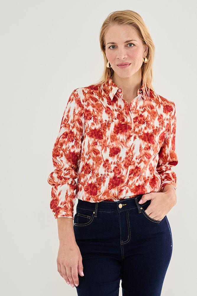 Blusa Camisera Estampada Crudo 14102125058105-0