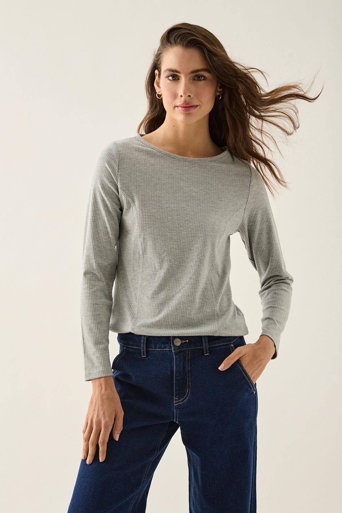 Polera Manga Larga Gris Ash 14207125090113-0