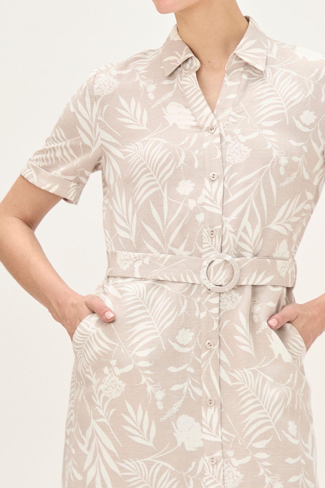 Vestido Camisero Estampado Beige Ma Griffe 13102224055106-2