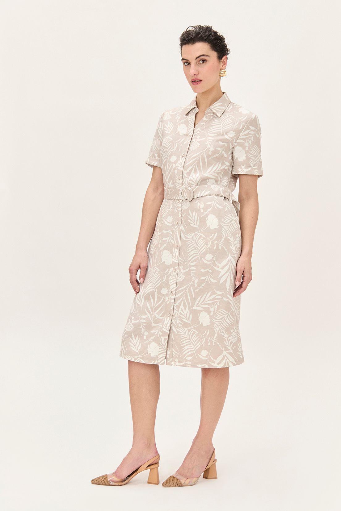 Vestido Camisero Estampado Beige Ma Griffe 13102224055106-4