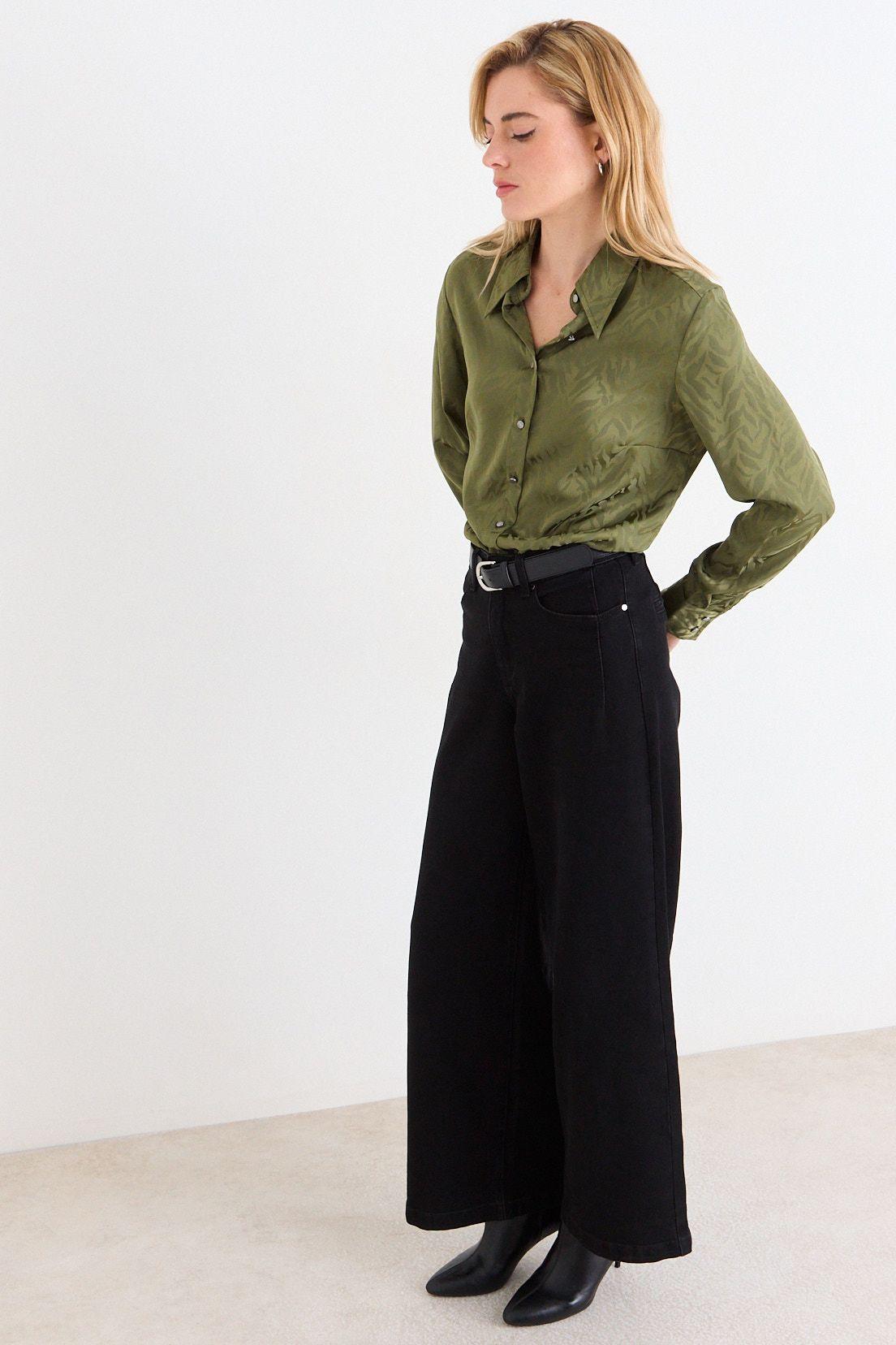 Blusa Camisera Verde Oliva Ash 14007226003107-3