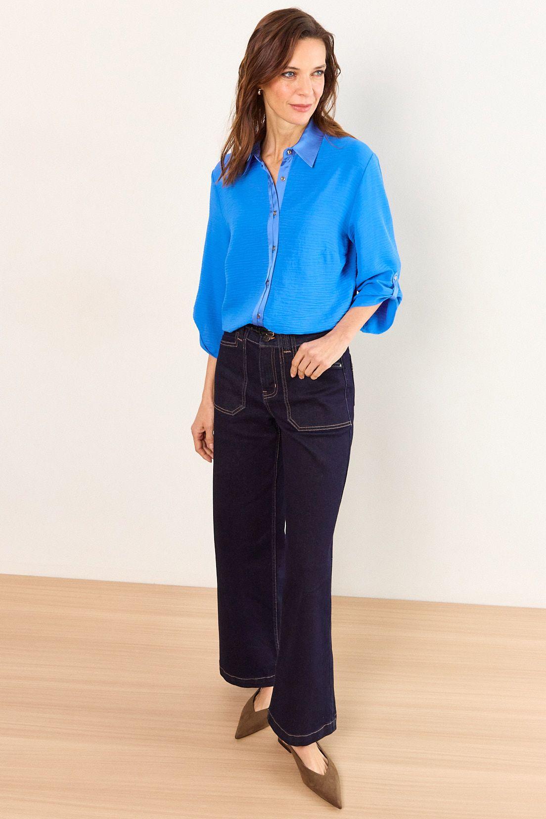 Blusas Manga Larga Azul Ma Griffe 14002226055134-4