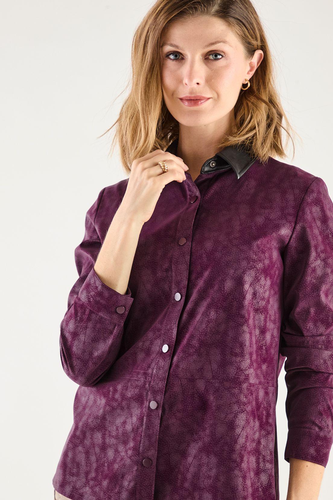 Chaqueta Camisera Bicolor Burdeo 17502125004112-0