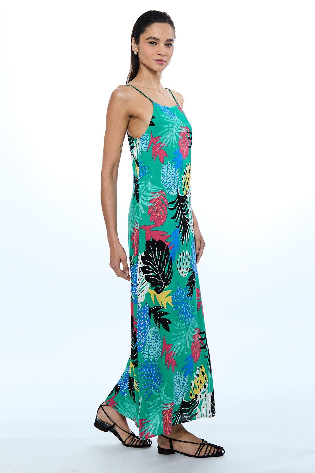 Vestido Liso Largo verde musgo iO 13420224060107-3