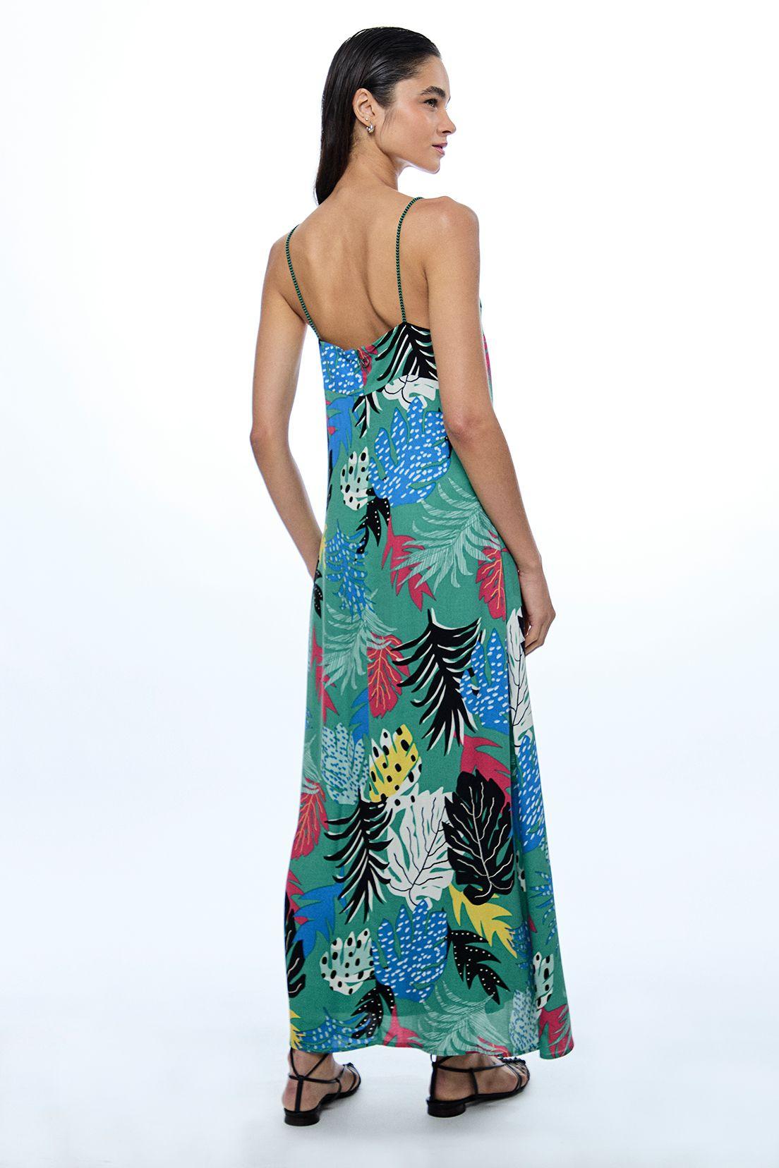 Vestido Liso Largo verde musgo iO 13420224060107-4