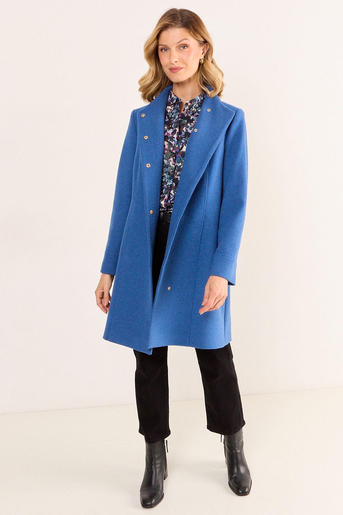 Chaqueton Lana Cuello Alto Azul Ma Griffe 17202126057224-3