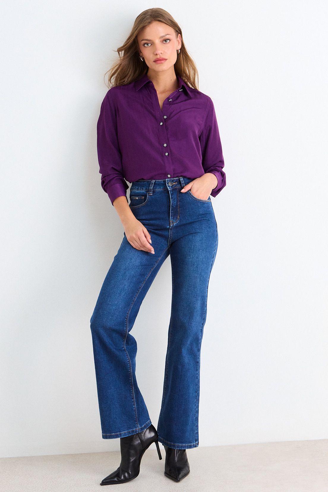 Blusa Camisera Manga Larga Morado Ash 14007126056121-3