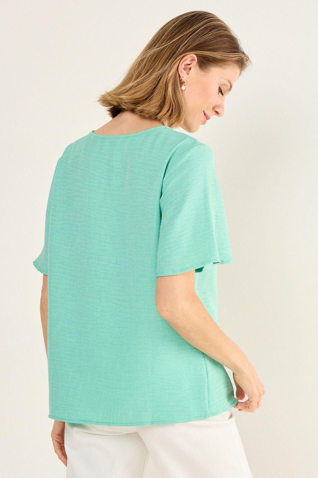 Blusa Escote V Verde Ma Griffe 14002126052217-2