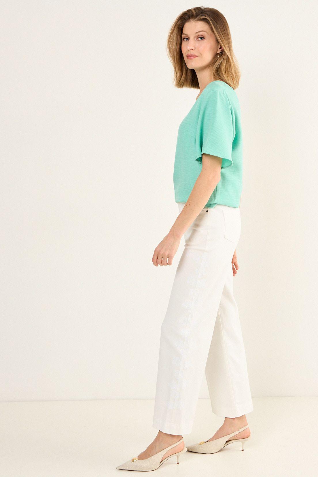 Blusa Escote V Verde Ma Griffe 14002126052217-4