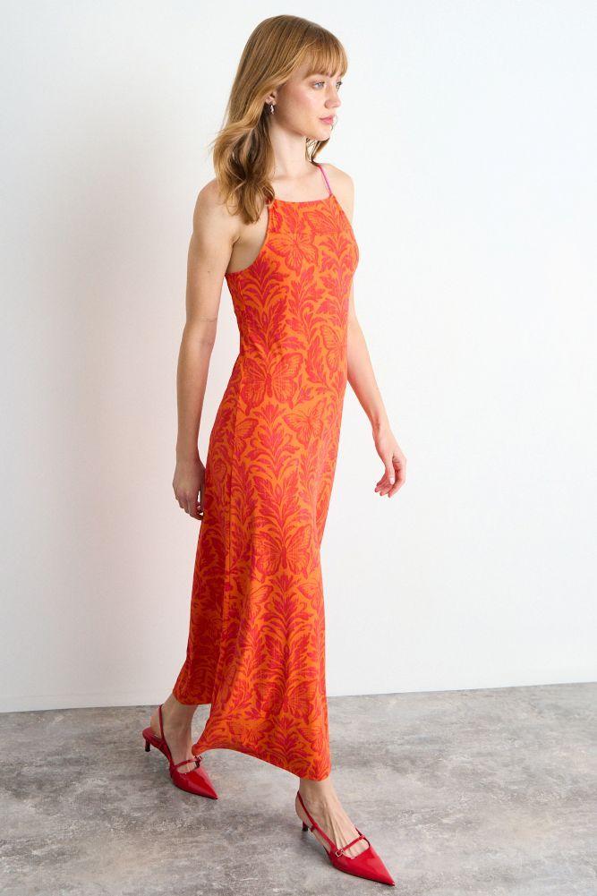 Vestido Fantasia Largo Naranjo iO 13520225056114-3