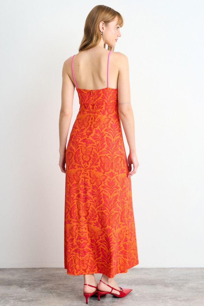 Vestido Fantasia Largo Naranjo iO 13520225056114-4